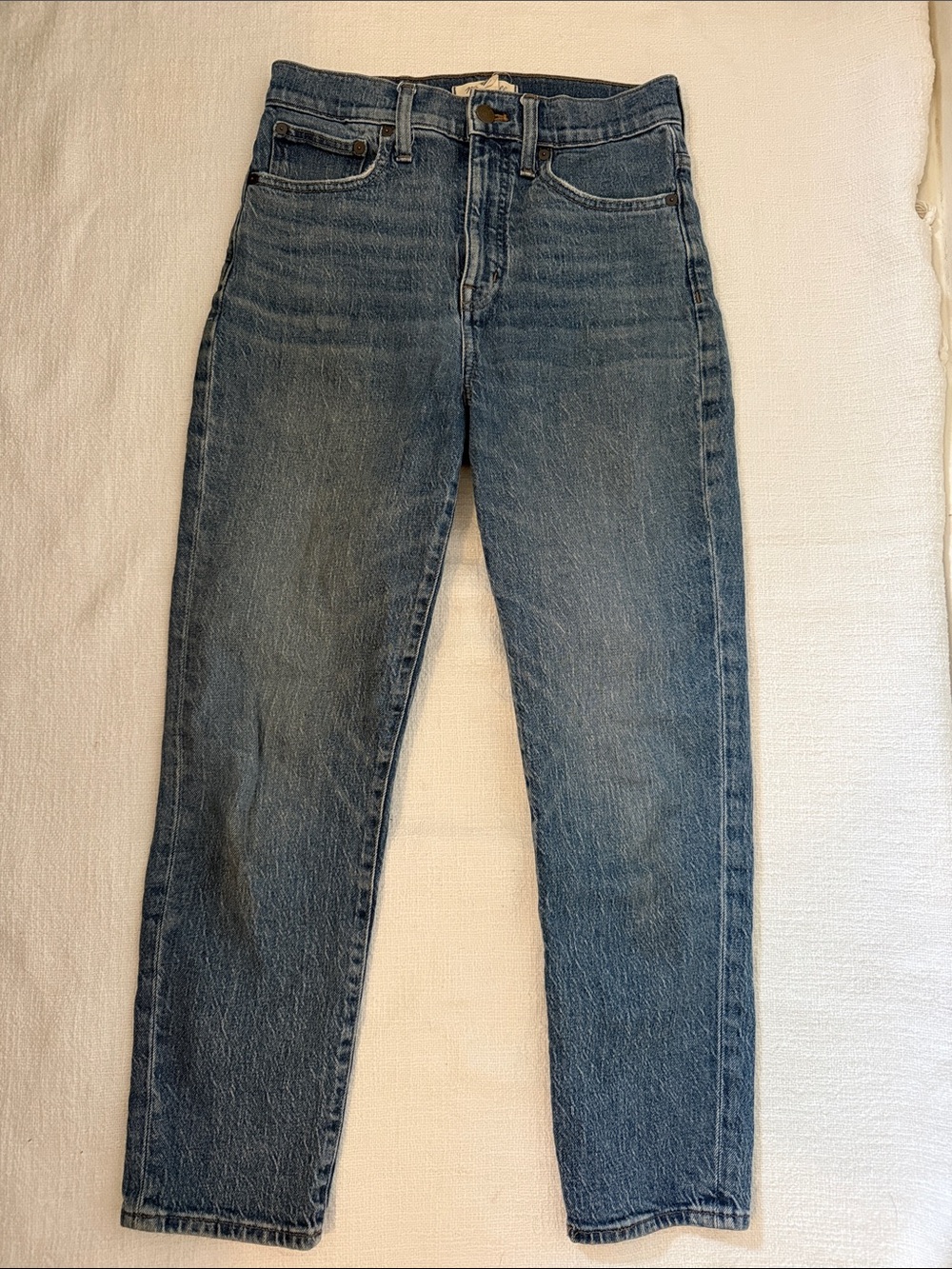 Madewell High-Rise Straight Jeans in Medium Blue Wash